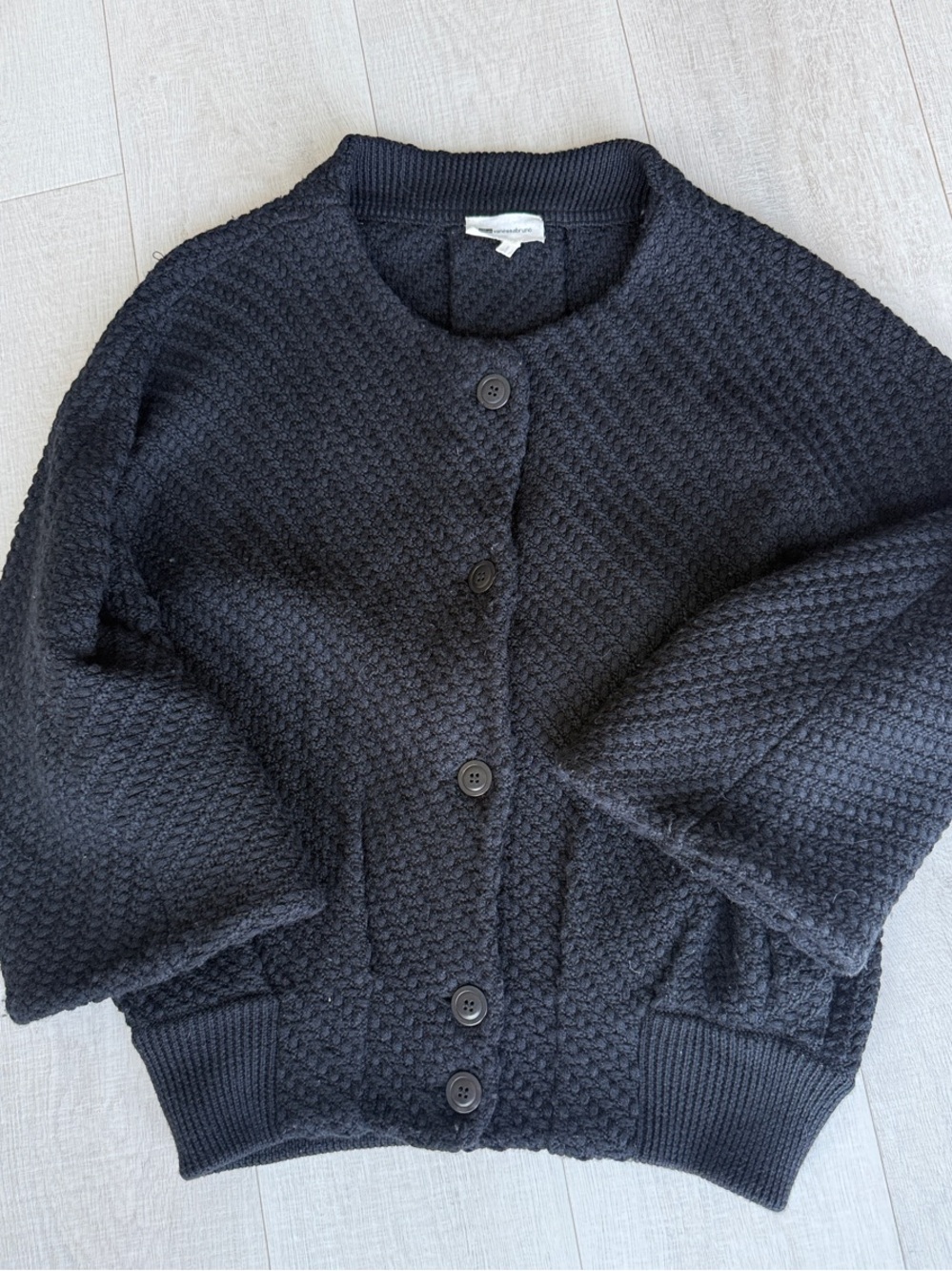 Vanessa Bruno Black Textured Button Cardigan